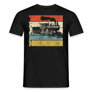 Train vintage - T-shirt homme - noir - Devant - AI Model Male 178 light (178cm)