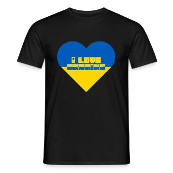 Ukraine - Men's T-Shirt - black - Front - AI Model Male 178 light (178cm)