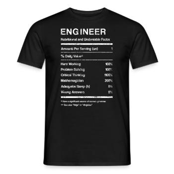 Facts engineers - Men's T-Shirt - black - Front - AI Model Male 178 light (178cm)