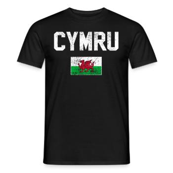 Drapeau du Pays de Galles Vintage - T-shirt homme - noir - Devant - AI Model Male 178 light (178cm)