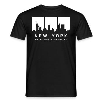 NEW YORK SKYLINE Souvenir - Männer T-Shirt - Schwarz - Vorne - AI Model Male 178 light (178cm)
