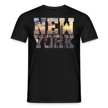 New York New York - Men's T-Shirt - black - Front - AI Model Male 178 light (178cm)