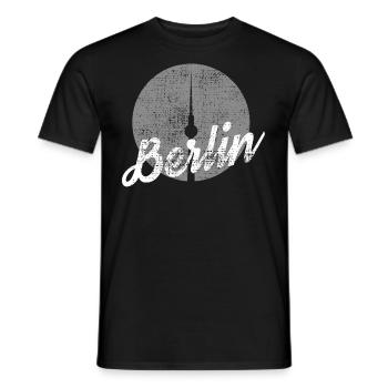 Vintage Fernsehturm Berlin - Männer T-Shirt - Schwarz - Vorne - AI Model Male 178 light (178cm)