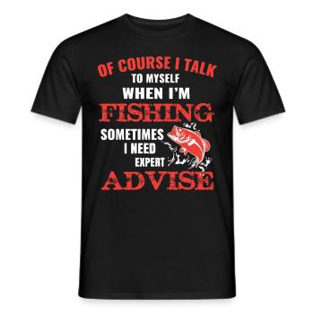 Fishing fisherman - I talk to myself - Männer T-Shirt - Schwarz - Vorne - AI Model Male 178 light (178cm)