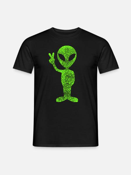 Peace Alien 80s 90s Retro - Men's T-Shirt - black