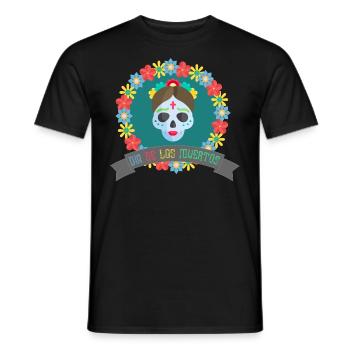 Dia de los muertos Sugar Skull Catrina - T-shirt homme - noir - Devant - AI Model Male 178 light (178cm)