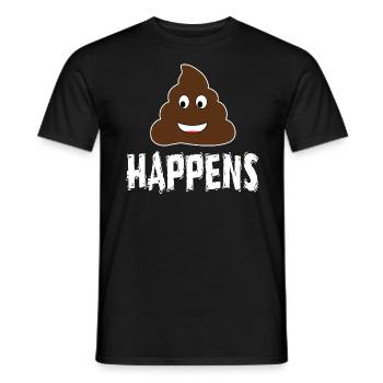 Shit Happens Cartoon - Men's T-Shirt - black - Front - AI Model Male 178 light (178cm)
