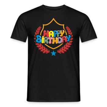 Chemise d'anniversaire - Joyeux anniversaire - Félicitations - T-shirt homme - noir - Devant - AI Model Male 178 light (178cm)