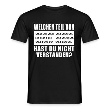 Binär Code - Informatik Informatiker Welchen Teil? - Männer T-Shirt - Schwarz - Vorne - AI Model Male 178 light (178cm)