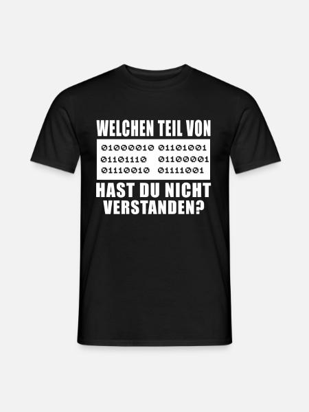 Binär Code - Informatik Informatiker Welchen Teil? - Männer T-Shirt - Schwarz
