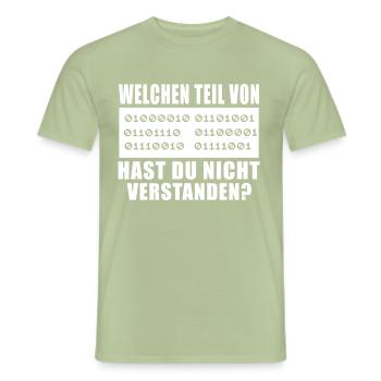 Binär Code - Informatik Informatiker Welchen Teil? - Männer T-Shirt - Sage - Vorne - AI Model Male 178 light (178cm)