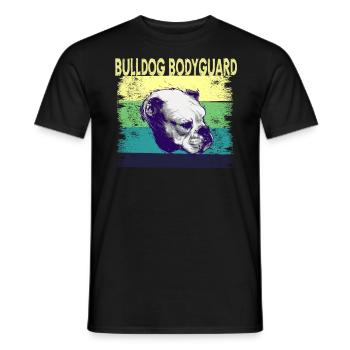 Old English Bulldog dein Bodyguard und Freund - Männer T-Shirt - Schwarz - Vorne - AI Model Male 178 light (178cm)