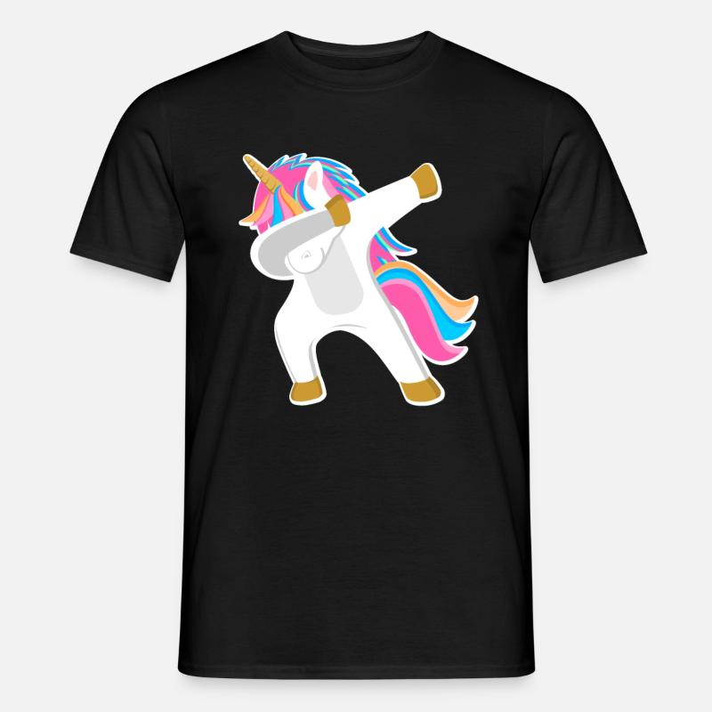 Einhorn Dab - Männer T-Shirt - Schwarz