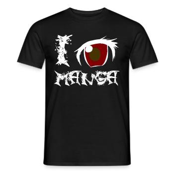 J'adore les mangas - T-shirt homme - noir - Devant - AI Model Male 178 light (178cm)