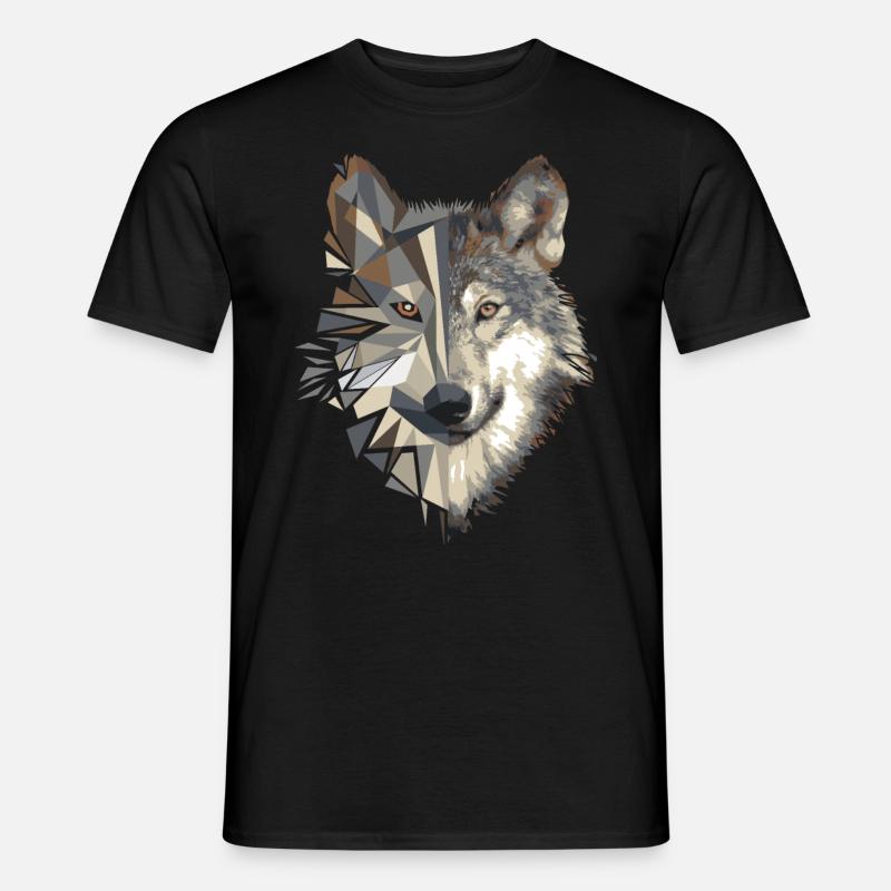 Wolf Hund - Männer T-Shirt - Schwarz