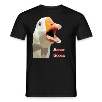 Angry Gans - Gans, Gänse, - Männer T-Shirt - Schwarz - Vorne - AI Model Male 178 light (178cm)