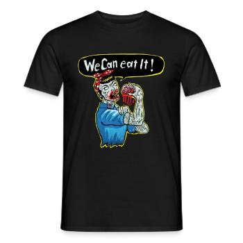we can eat it - Men's T-Shirt - black - Front - AI Model Male 178 light (178cm)