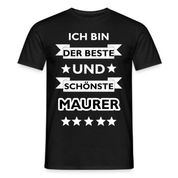 bester und schönster Maurer - Männer T-Shirt - Schwarz - Vorne - AI Model Male 178 light (178cm)