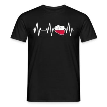 Poland Heartbeat Polish Gift Idea - Men's T-Shirt - black - Front - AI Model Male 178 light (178cm)