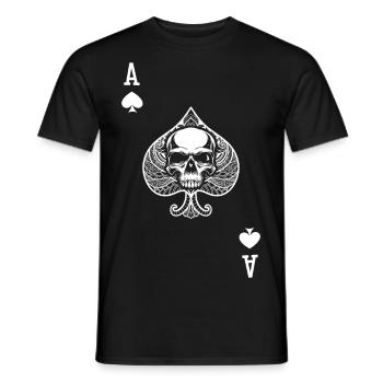 ACE OF SPADES - Poker T-Shirt - Männer T-Shirt - Schwarz - Vorne - AI Model Male 178 light (178cm)