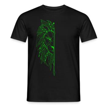 Lion Cat of Prey Low Poly | Neon Unisex T-Shirt - Men's T-Shirt - black - Front - AI Model Male 178 light (178cm)