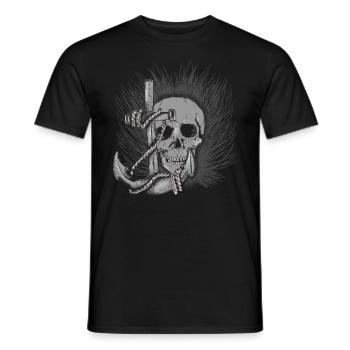 skull_anker - Männer T-Shirt - Schwarz - Vorne - AI Model Male 178 light (178cm)
