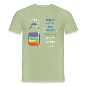 Lait de licorne - T-shirt homme - vert sauge - Devant - AI Model Male 178 light (178cm)