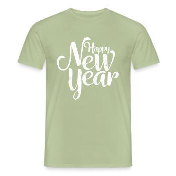 happy New Year - Men's T-Shirt - sage - Front - AI Model Male 178 light (178cm)
