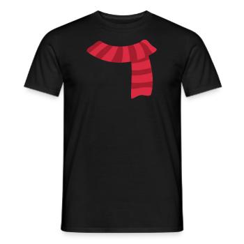 Écharpe motif faux - T-shirt homme - noir - Devant - AI Model Male 178 light (178cm)