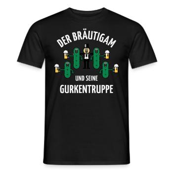 Der Bräutigam Und Seine Gurkentruppe! (JGA 5er N) - Männer T-Shirt - Schwarz - Vorne - AI Model Male 178 light (178cm)