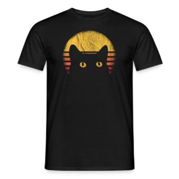 Chats rétro vintage - T-shirt homme - noir - Devant - AI Model Male 178 light (178cm)