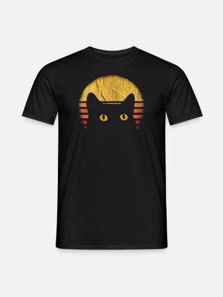Katzen retro vintage - Männer T-Shirt - Schwarz