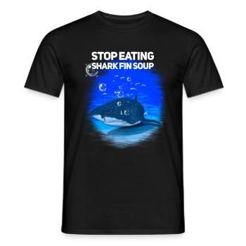 Arrêtez de manger de la soupe d'ailerons de requin - T-shirt homme - noir - Devant - AI Model Male 178 light (178cm)