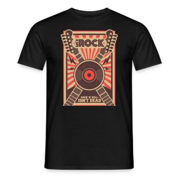Let´s Rock | Rock n Roll T-Shirt - Männer T-Shirt - Schwarz - Vorne - AI Model Male 178 light (178cm)