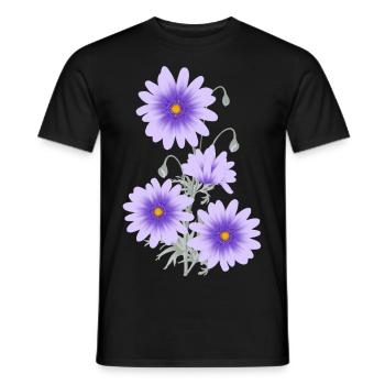 Anémones lilas - T-shirt homme - noir - Devant - AI Model Male 178 light (178cm)