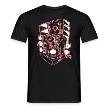 Hardtek vinyl gas mask - front print - Men's T-Shirt - black - Front - AI Model Male 178 light (178cm)