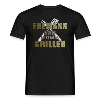 Grillshirt- Ehemann&Auftragsgriller Geschenk - Männer T-Shirt - Schwarz - Vorne - AI Model Male 178 light (178cm)