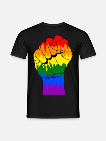 Schwule Faust - Männer T-Shirt - Schwarz
