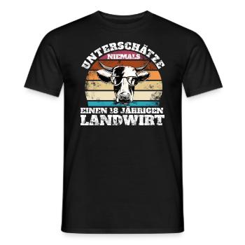 18. Geburtstag Landwirt Hof Landwirtschaft Kuh - Männer T-Shirt - Schwarz - Vorne - AI Model Male 178 light (178cm)