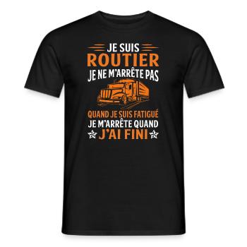 Je suis routier - T-shirt homme - noir - Devant - AI Model Male 178 light (178cm)