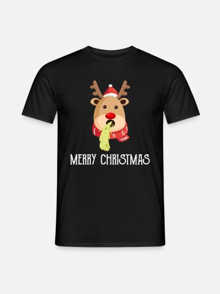 Ugly Christmas reindeer - Men's T-Shirt - black