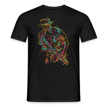 Geschenkidee für Saxophonspieler Saxophon - Männer T-Shirt - Schwarz - Vorne - AI Model Male 178 light (178cm)
