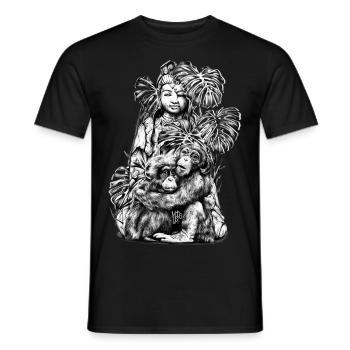 chimpanzee - Men's T-Shirt - black - Front - AI Model Male 178 light (178cm)