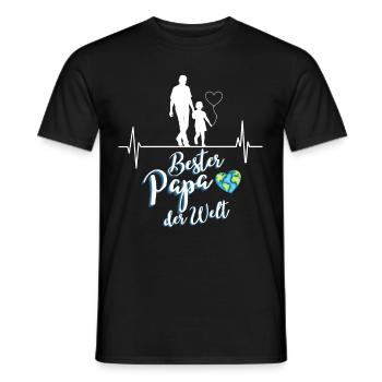 Vater Tochter mit Herzschlag Partnerlook Vatertag - Männer T-Shirt - Schwarz - Vorne - AI Model Male 178 light (178cm)