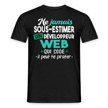 Informaticien homme. Cadeau humour. Informatique - T-shirt homme - noir - Devant - AI Model Male 178 light (178cm)