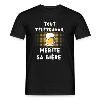 Tout télétravail 2 - T-shirt homme - noir - Devant - AI Model Male 178 light (178cm)