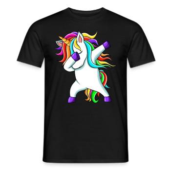 Lustige süße Regenbogen Dabbing Einhorn - Männer T-Shirt - Schwarz - Vorne - AI Model Male 178 light (178cm)