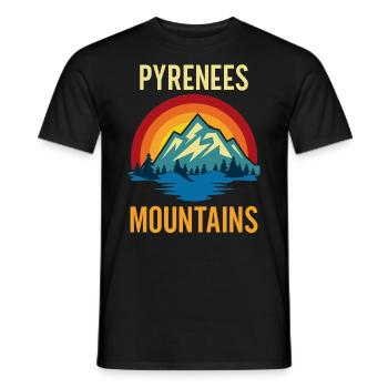 Pyrenees Mountains Sunset - Men's T-Shirt - black - Front - AI Model Male 178 light (178cm)