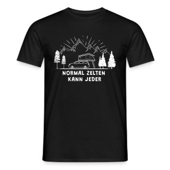 Normal Zelten Kann Jeder Dachzelt Outdoor Camping - Männer T-Shirt - Schwarz - Vorne - AI Model Male 178 light (178cm)