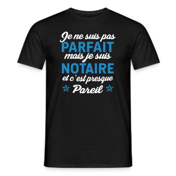 je suis notaire - T-shirt homme - noir - Devant - AI Model Male 178 light (178cm)